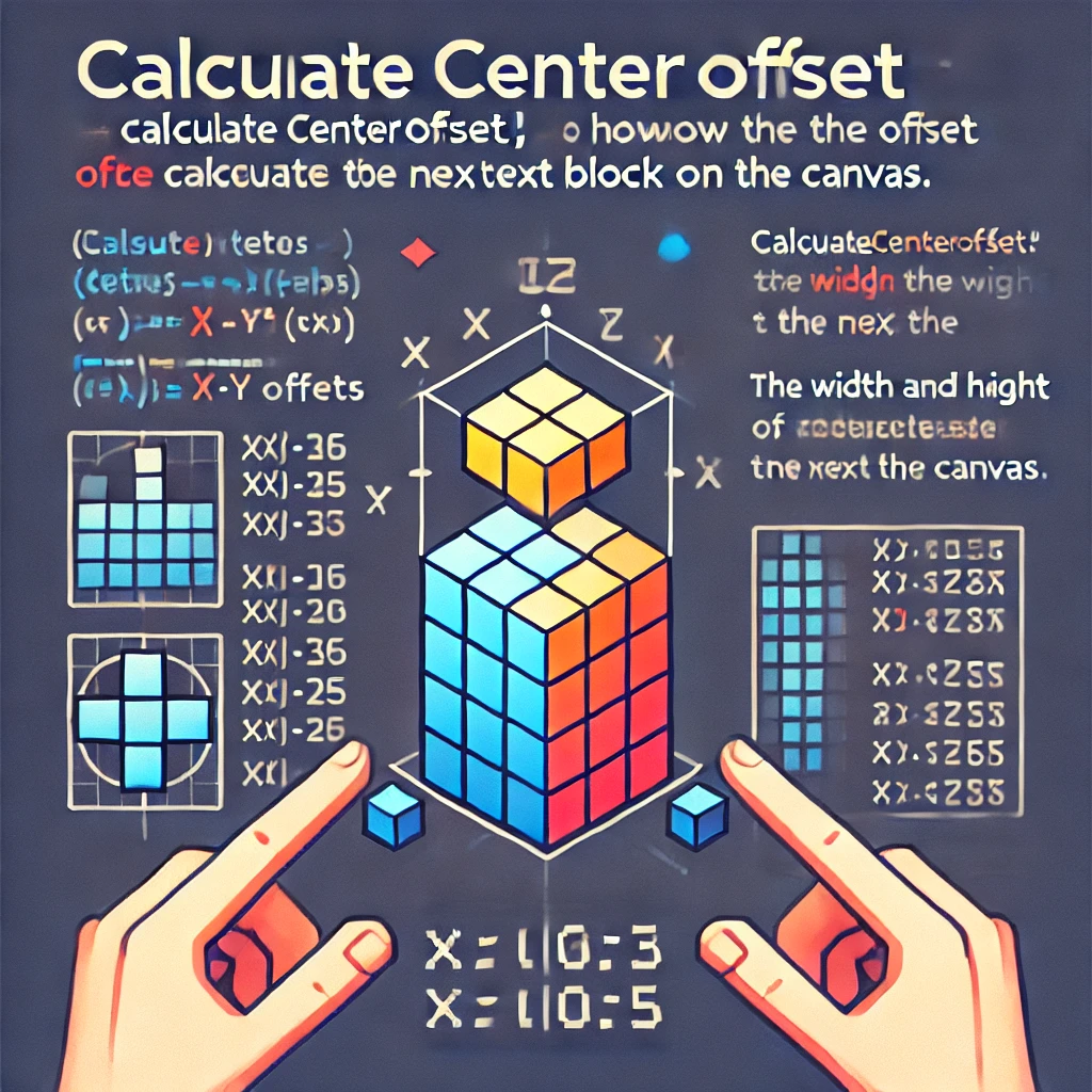 calculateCenterOffset()関数で中央配置