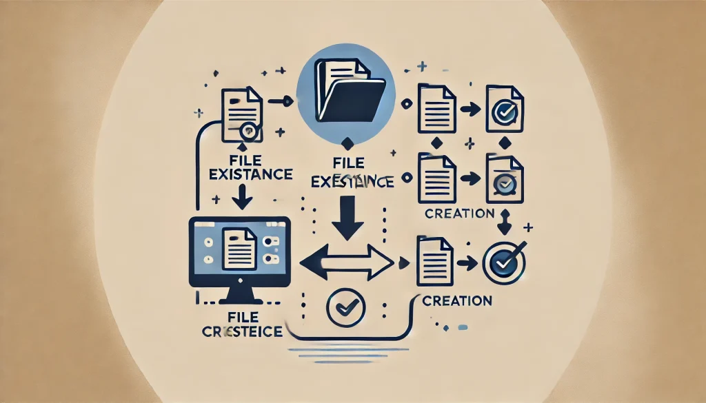 同名ファイルの存在を確認してからファイルを作成する方法