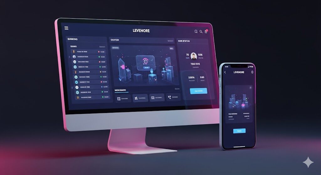 PCの3カラムレイアウトとスマホの縦長画面の両方に完全対応した、レスポンシブデザインのテトリスゲーム画面UI